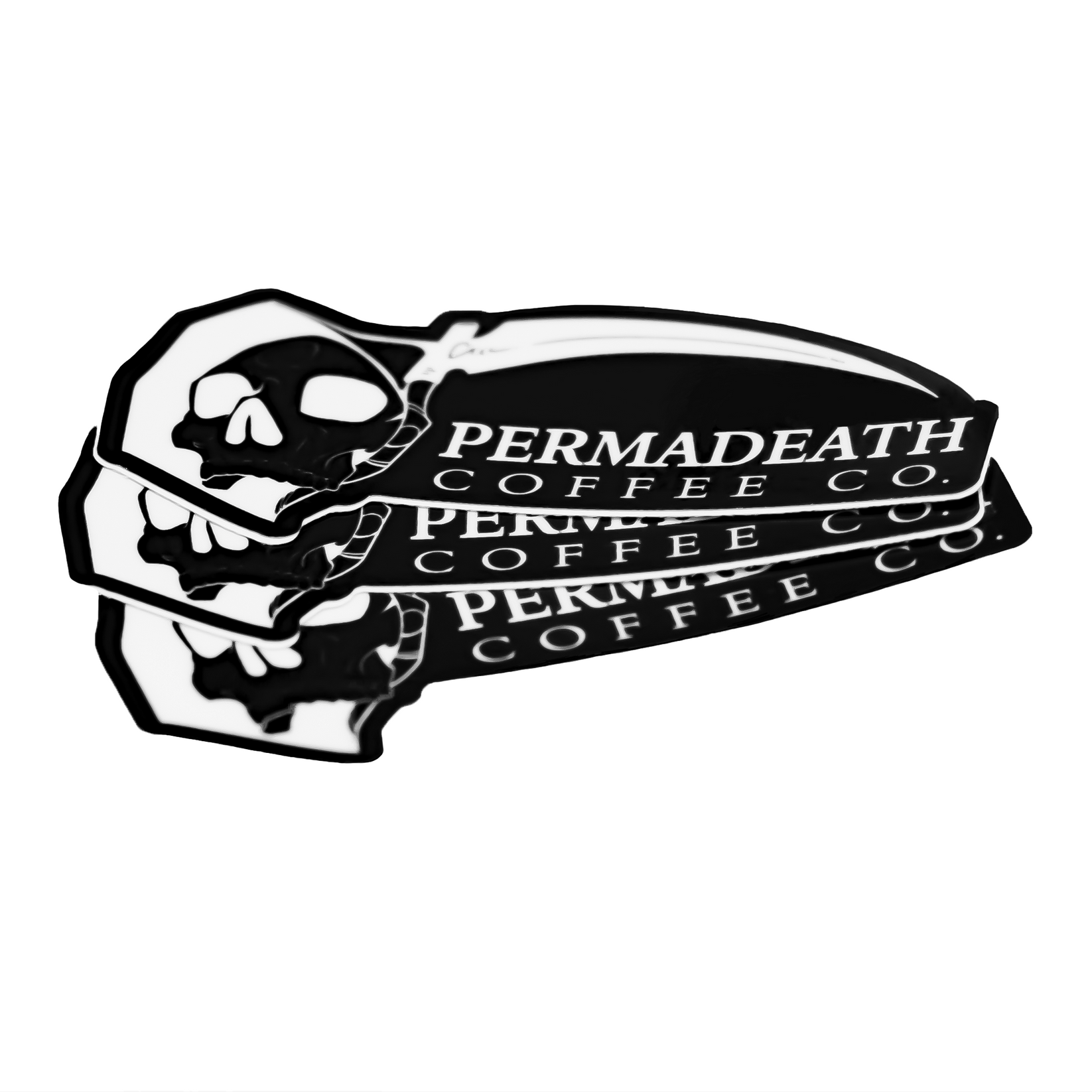 Black Logo Sticker Permadeath Coffee Company